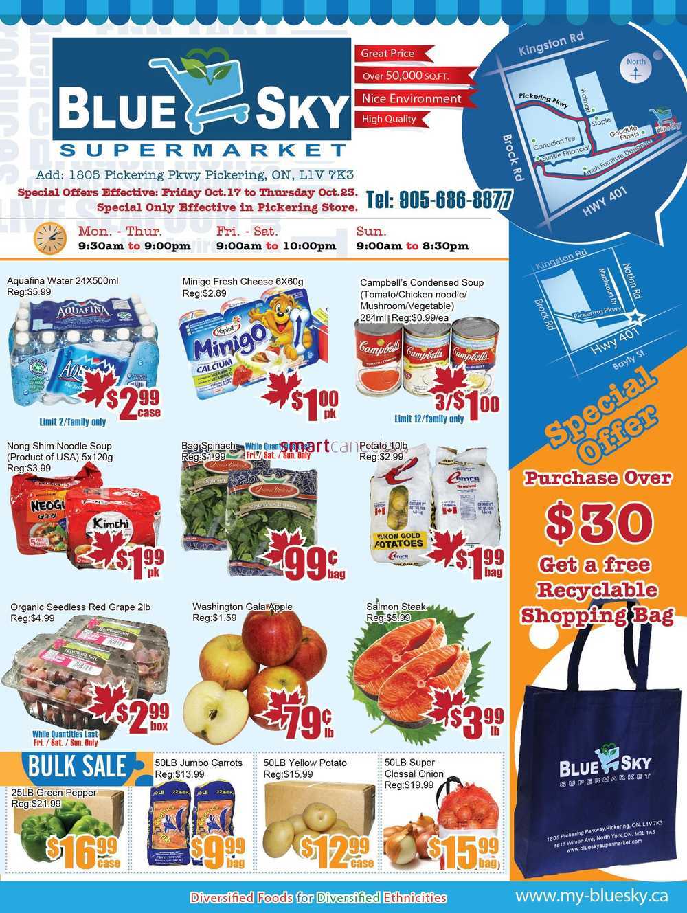 Blue Sky Supermarket Pickering Flyer October 17 To 23