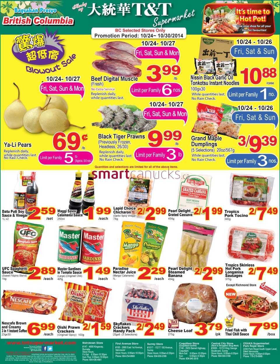 T&T Supermarket (BC) flyer October 24 to 30