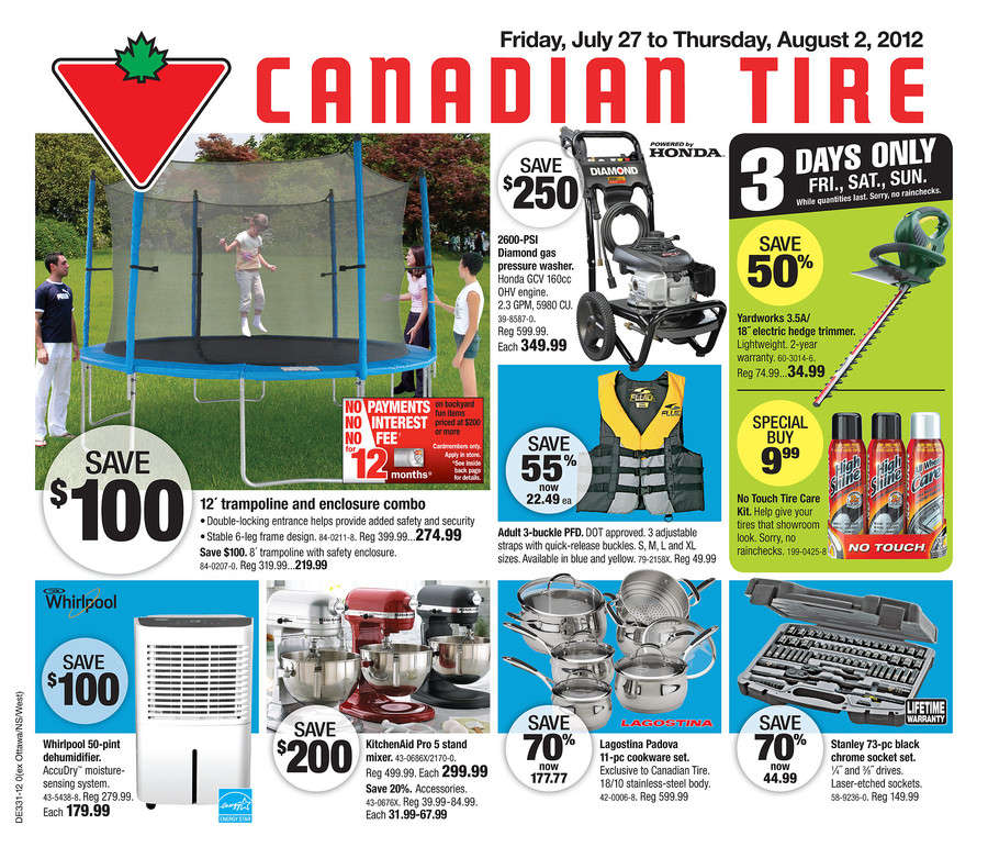Canadian Tire Flyer Jul 27 To Aug 02, Portable Propane Fire Pit Canadian Tire Motorsport Park Nj