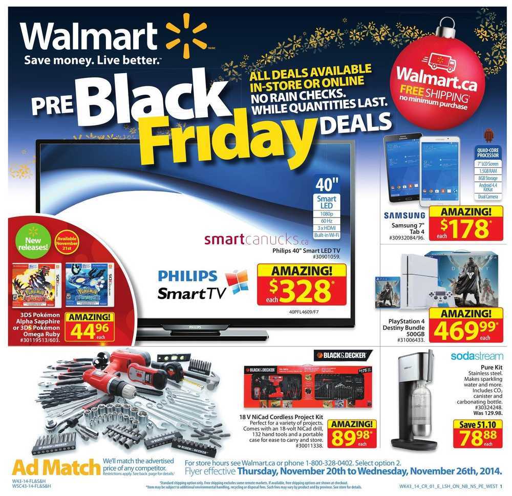 Walmart Pre-Black Friday Flyer November 20 to 26, 2014