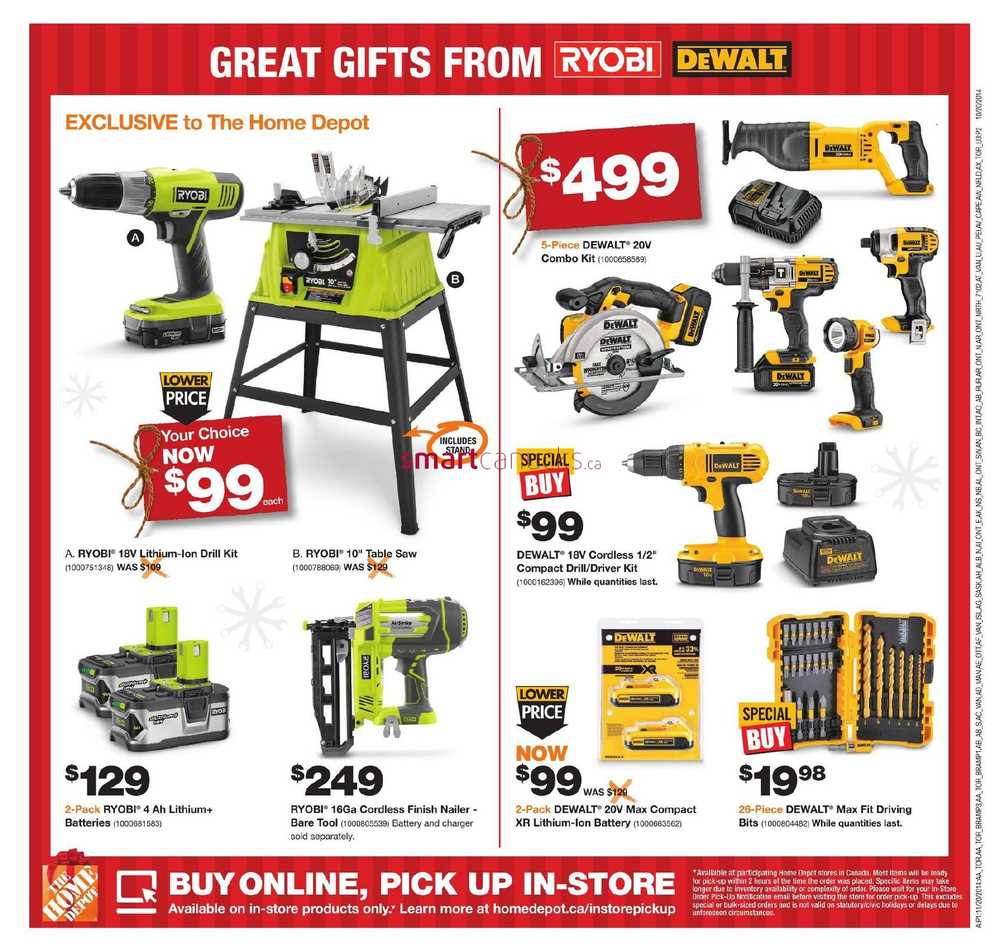 Home Depot Holiday Gift Guide November 20 to December 24