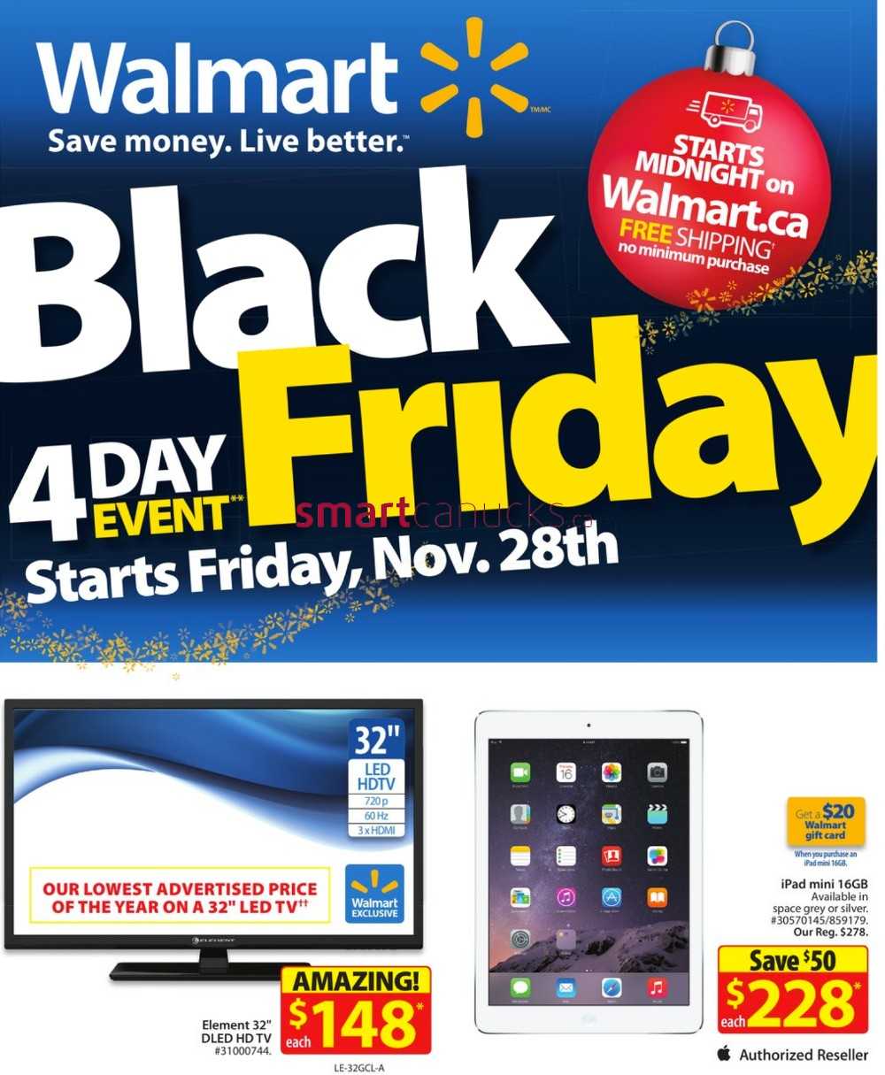 Walmart Canada Black Friday Flyer 2014 Sales & Deals (Nov 28 - Dec 1) - When Does Black Friday Deals End 2014