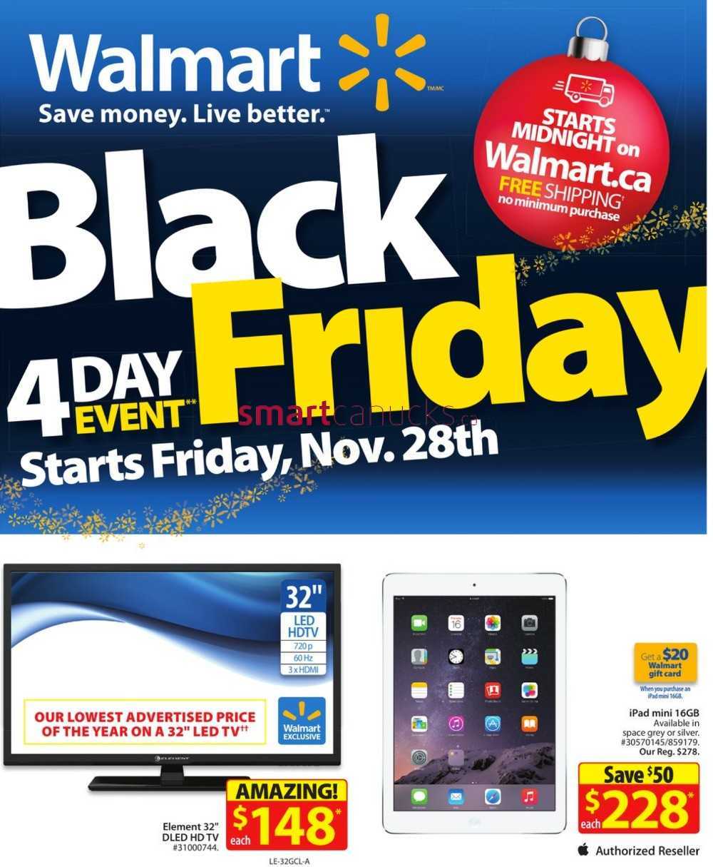 Walmart Canada Black Friday Flyer 2014 Sales Deals Nov 28 Dec 1 26 