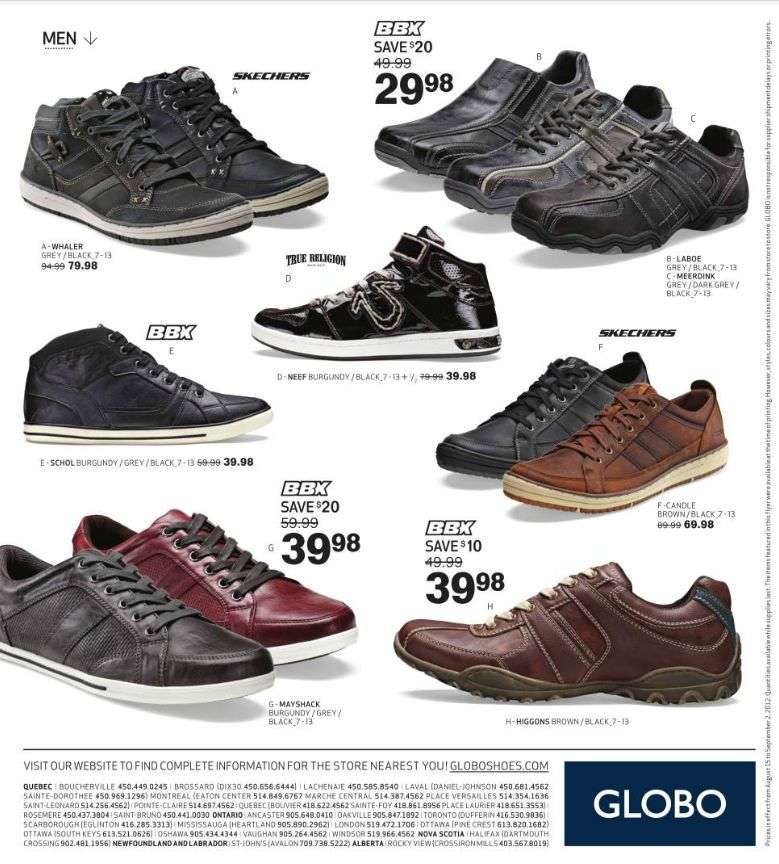 Globo Shoes flyer Aug 15 to Sep 2