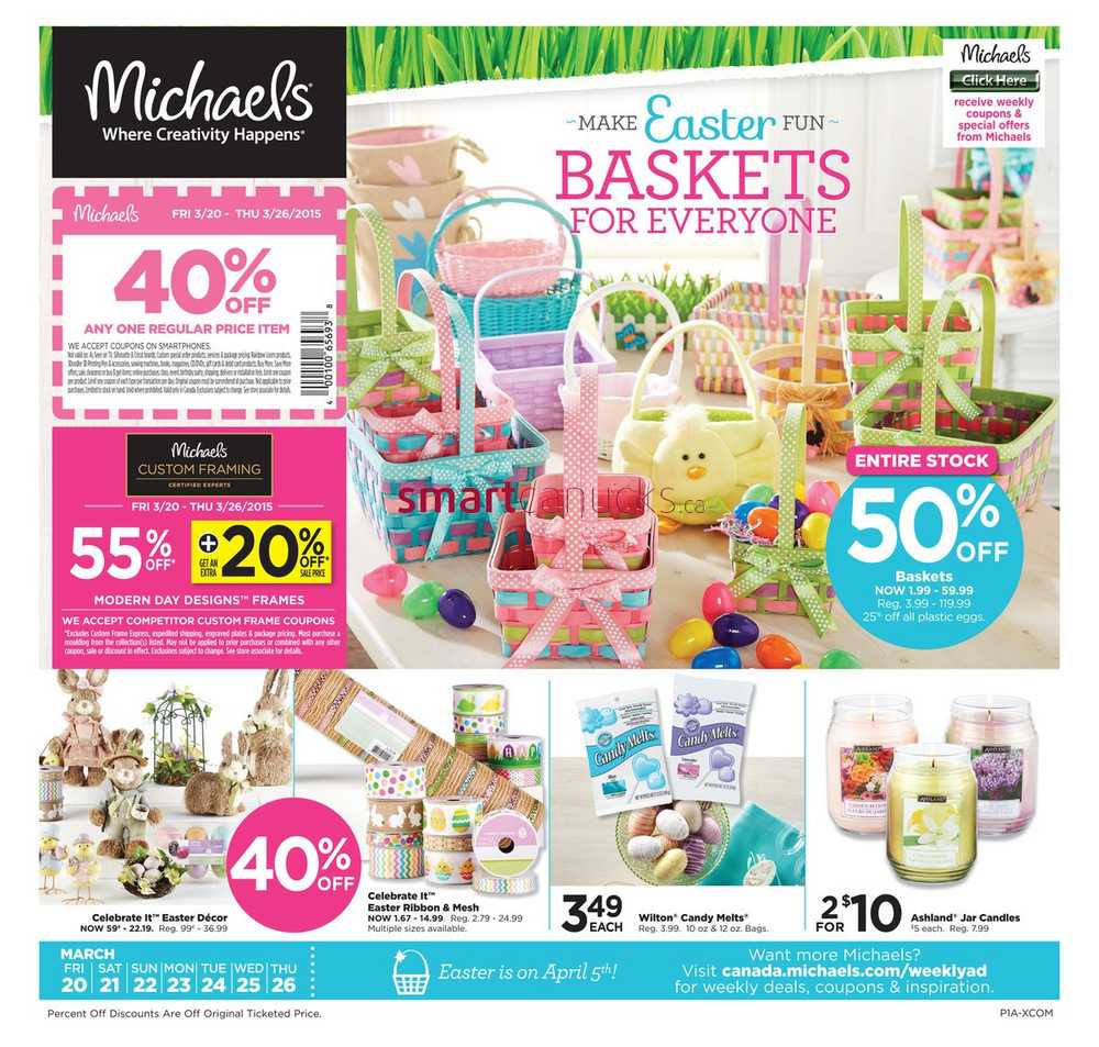 Michaels Flyer March 20 to 26