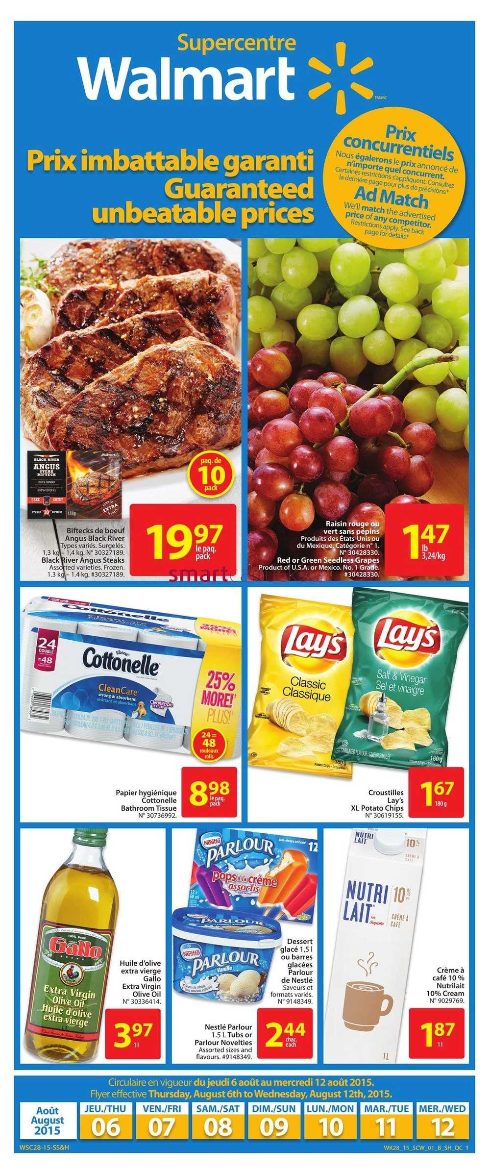 Walmart (QC) Flyer August 6 to 12