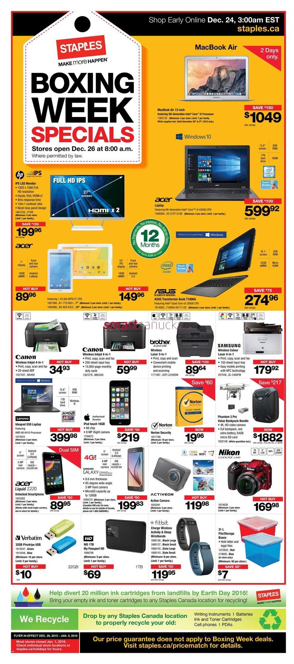 Staples Boxing Day / Boxing Week Flyer Deals December 24, 2015