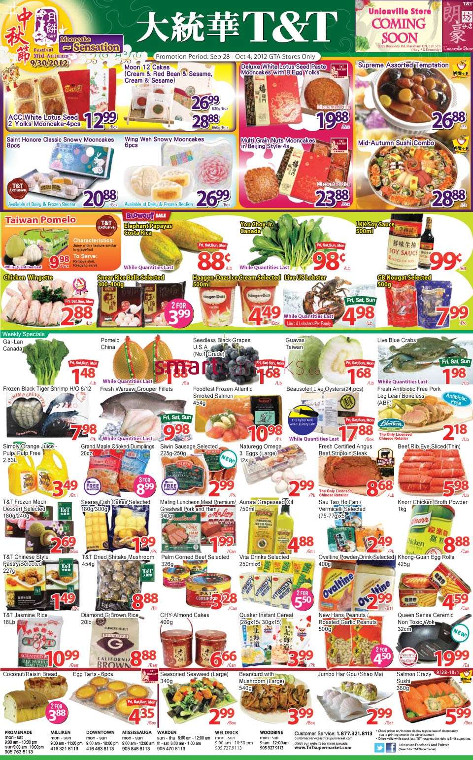 T&T Supermarket(GTA) flyer Sep 28 to Oct 4