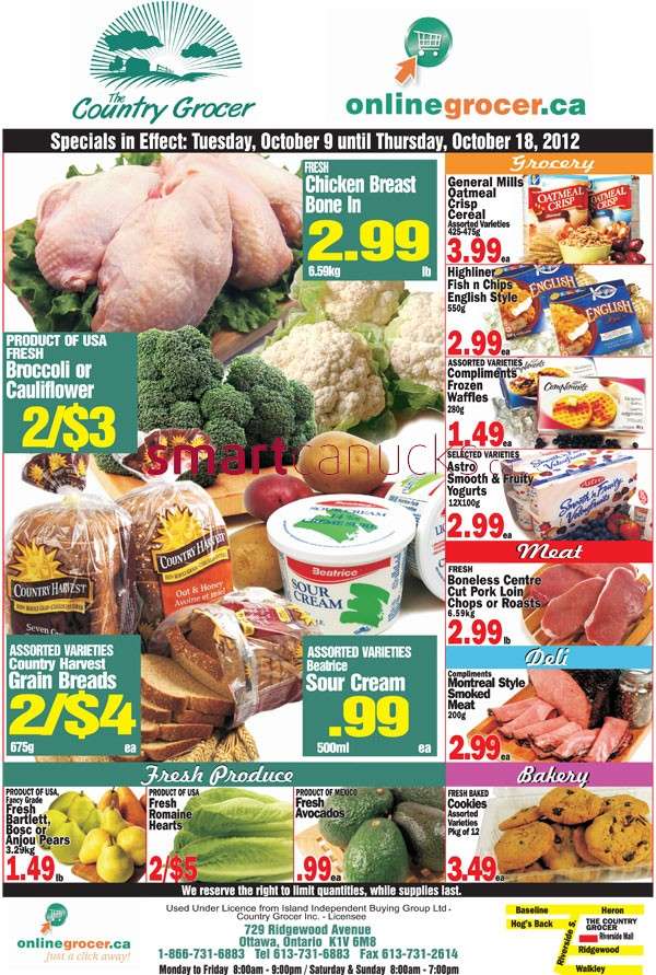 The Country Grocer flyer Oct 9 to 18