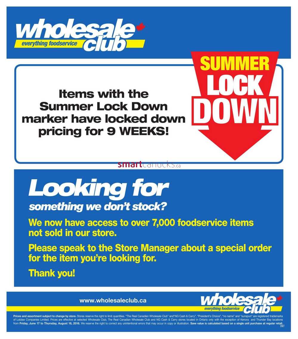 Wholesale Club On Flyer June 17 To August 18 8 