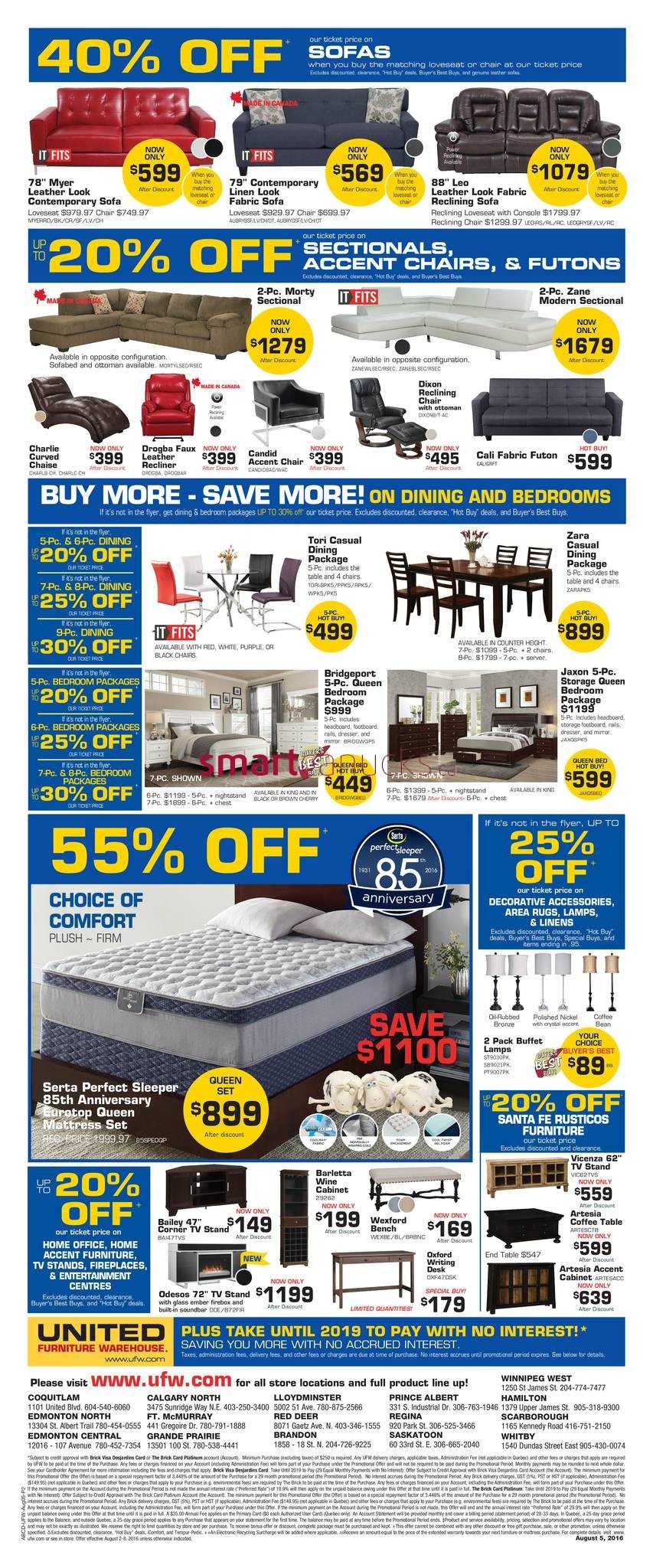 United Furniture Warehouse Flyer Aug 2 to 8