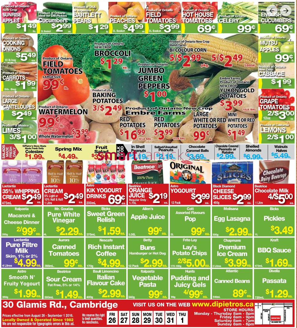 DiPietros Flyer August 26 – September 1