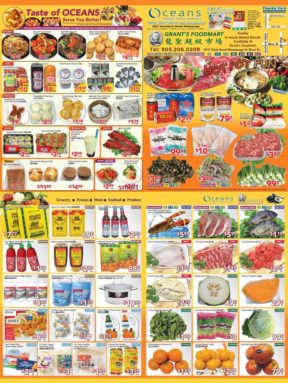 Oceans Fresh Food Market(Mississauga) flyer Nov 16 to 22