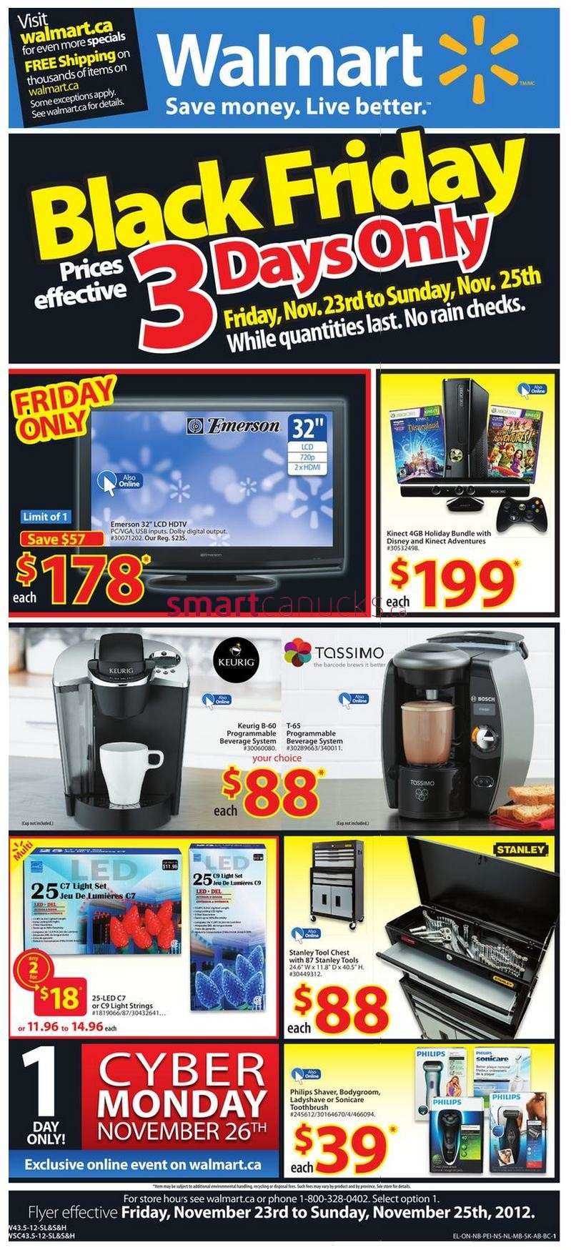 Walmart Black Friday flyer Nov 23 to 25