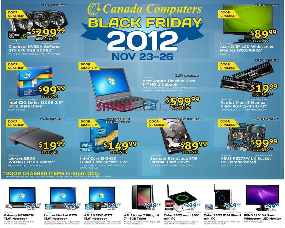 Canada Computers Black Friday flyer Nov 23 to 26