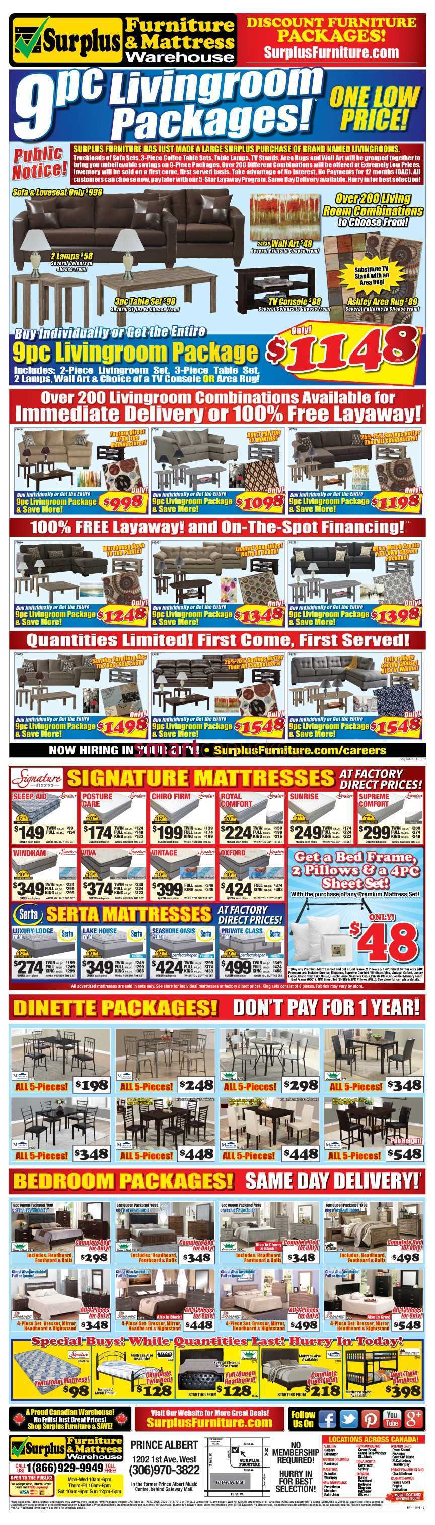 Surplus Furniture Mattress Warehouse Prince Albert Flyer