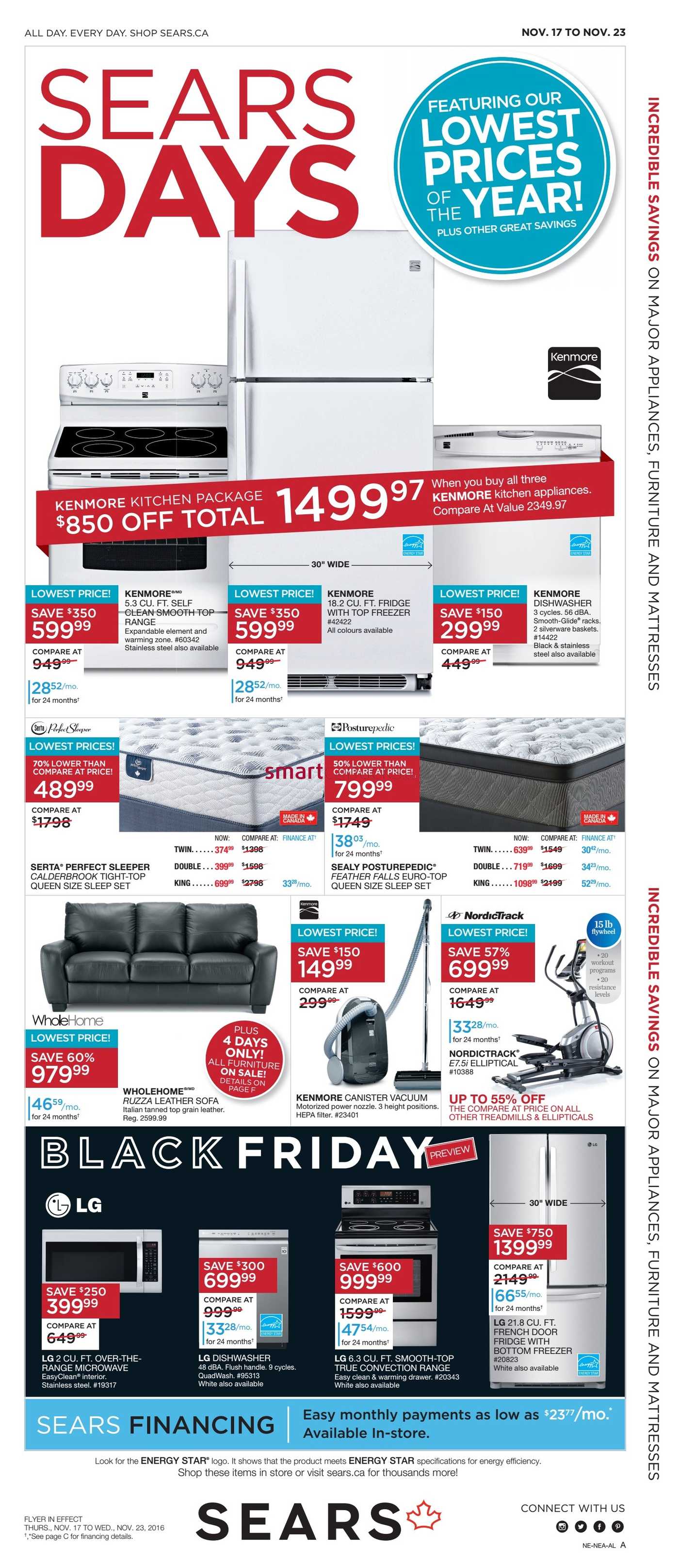 Sears Black Friday Preview Flyer November 17 to 23