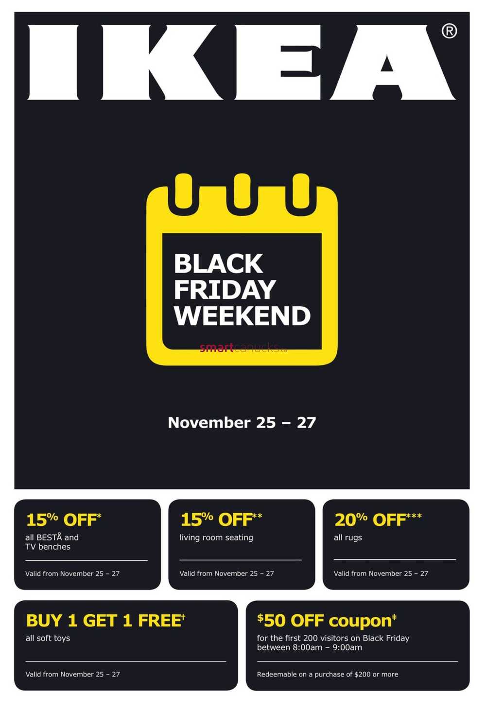 Ikea Black Friday Weekend Flyer November 25 to 27