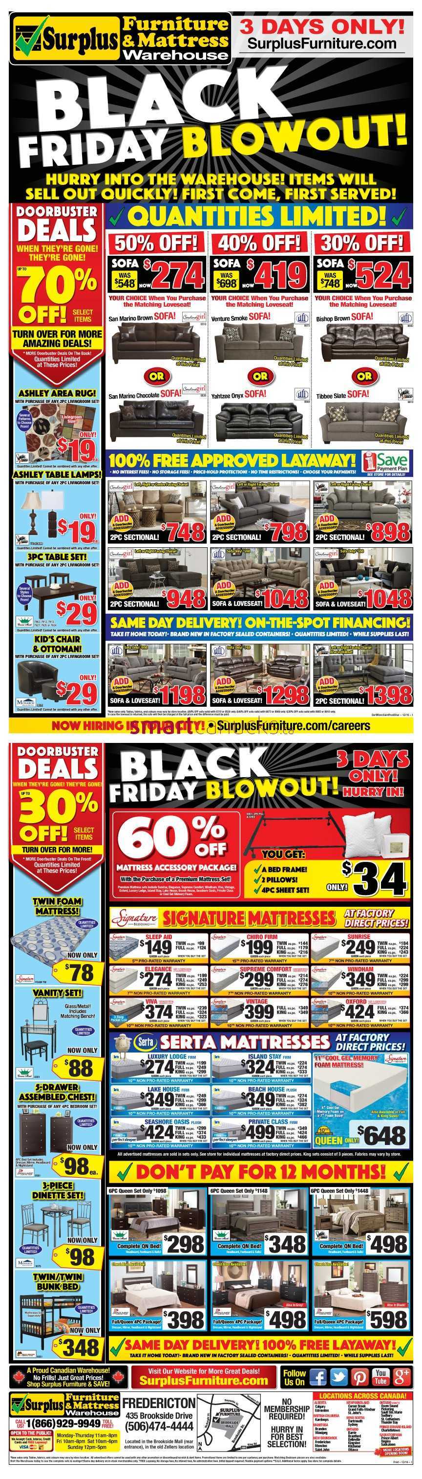 Surplus Furniture Mattress Warehouse Fredericton Black Friday