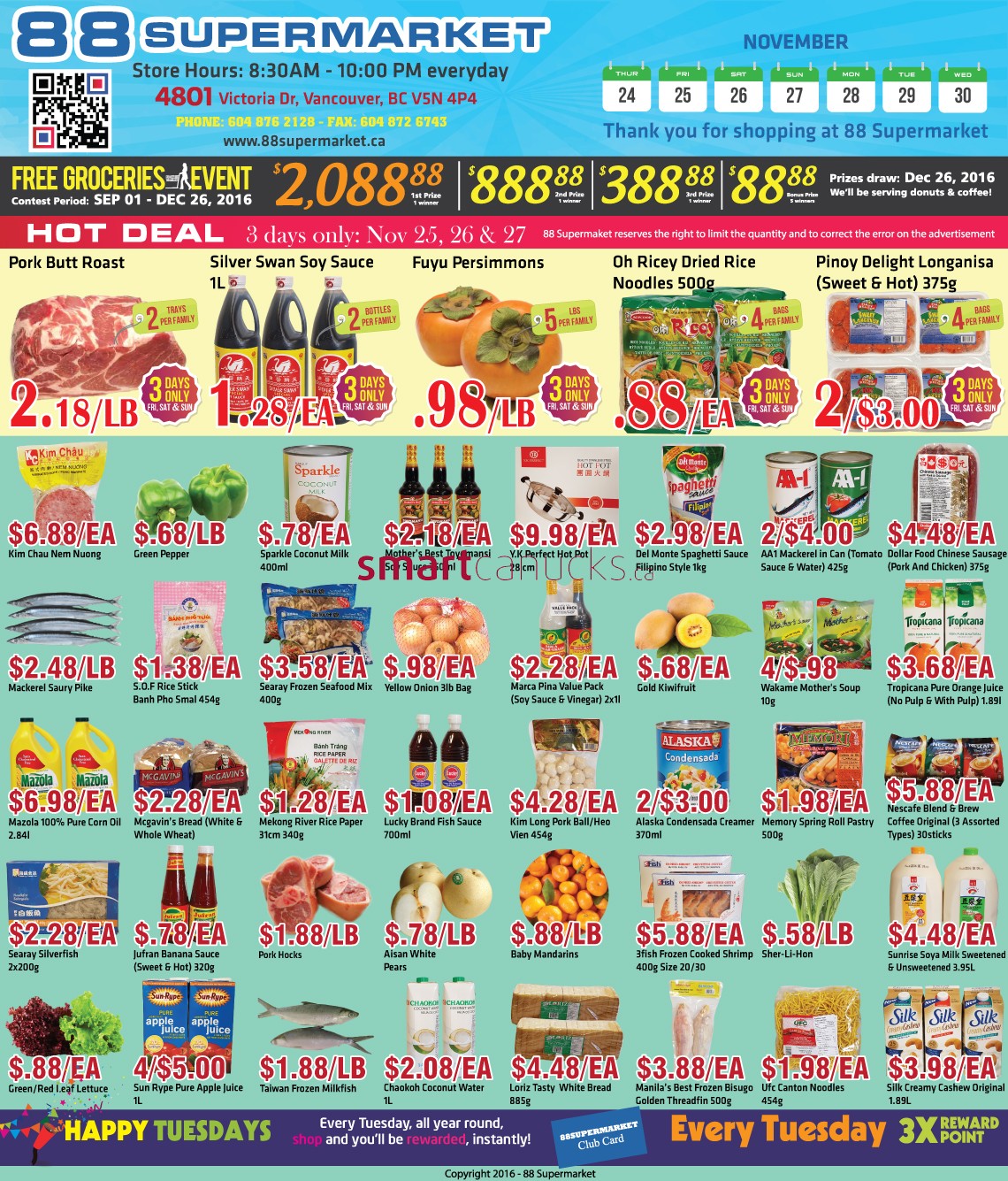 88 Supermarket Flyer November 24 to 30