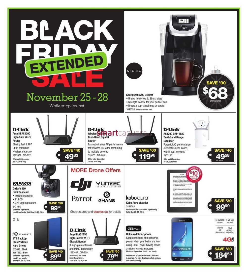 Staples Black Friday Sale Extended Flyer November 25 to 29