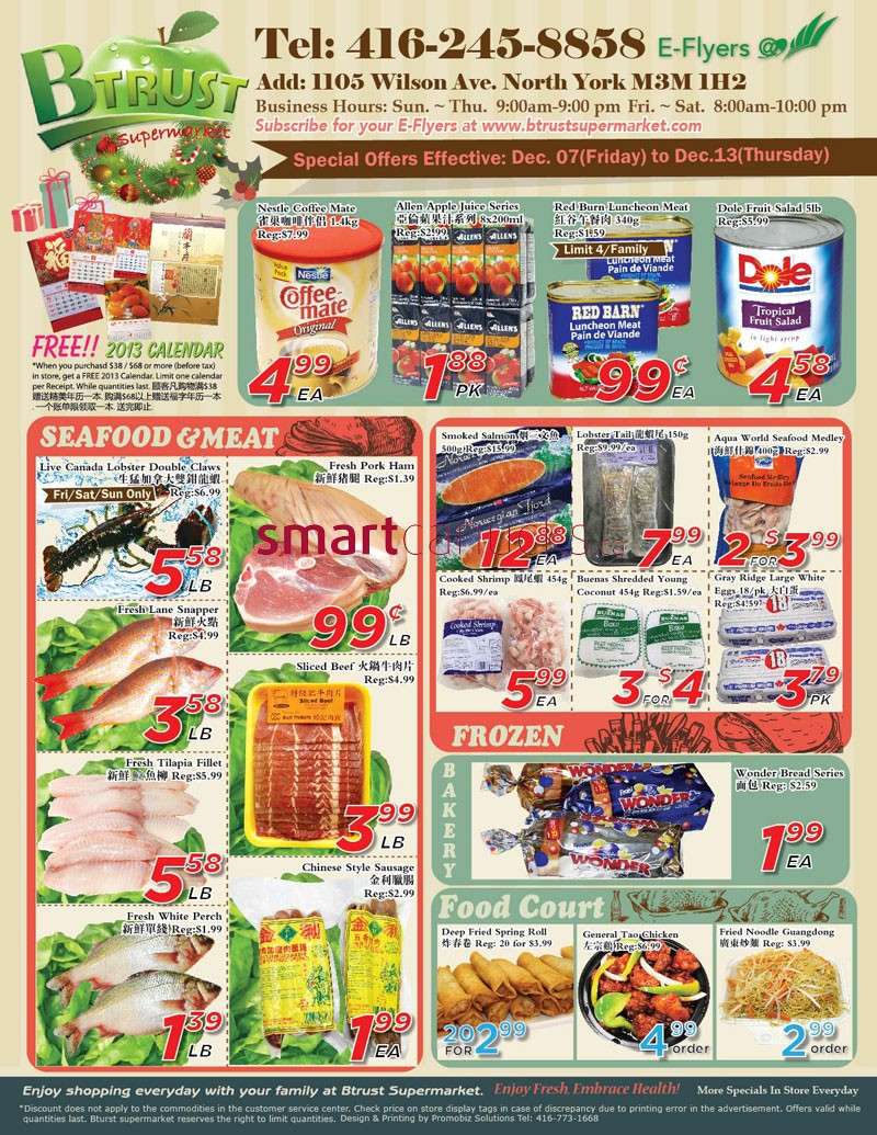 Btrust Supermarket(North York) flyer Dec 7 to 13