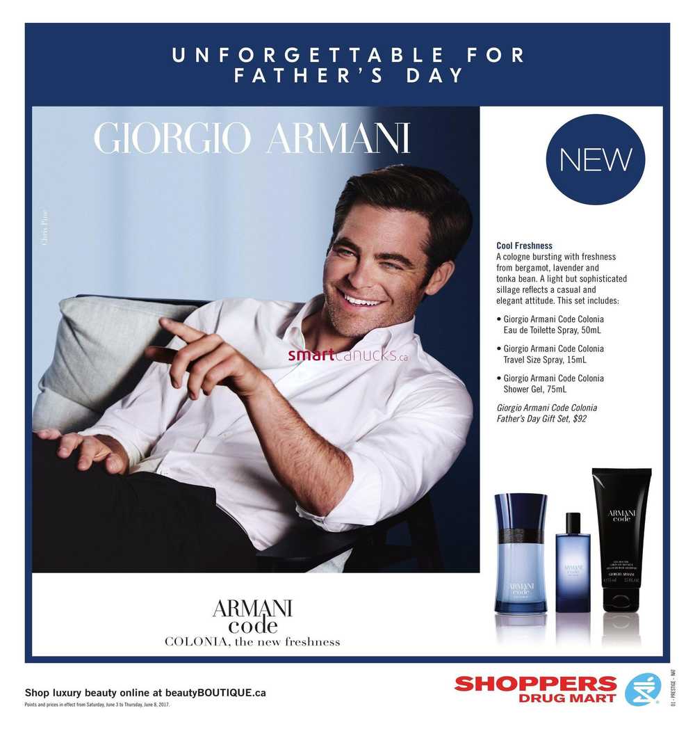 shoppers drug mart armani code