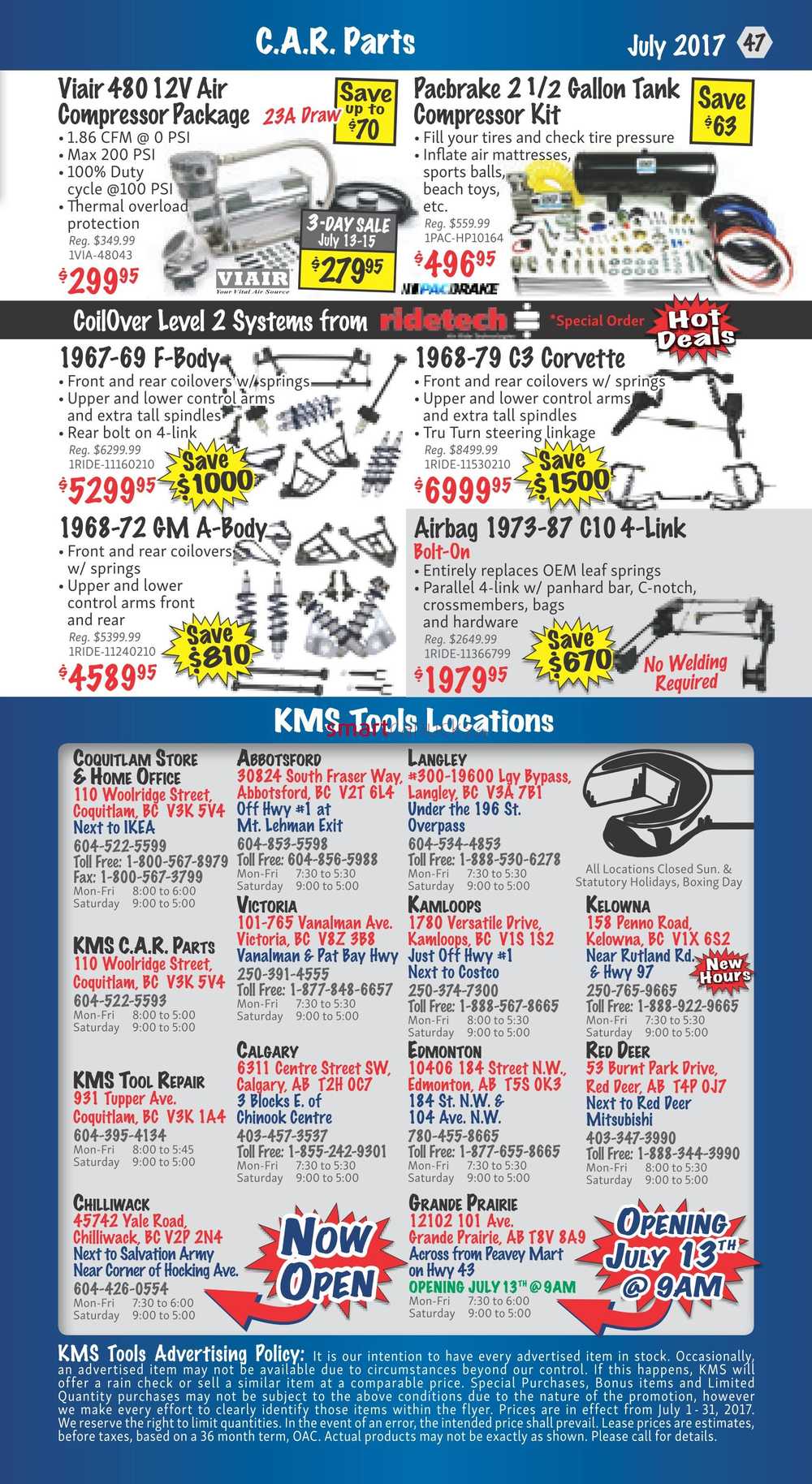 KMS Tools & Equipment Flyer July 1 to 31