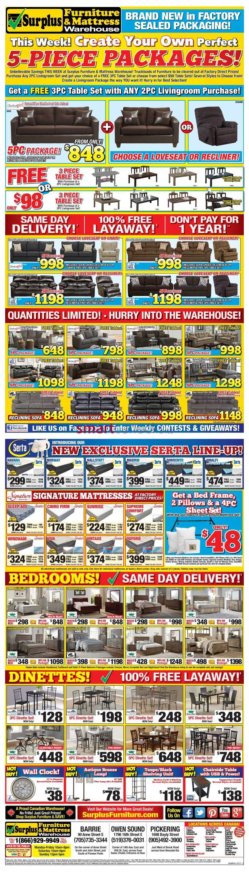 Surplus Furniture Mattress Warehouse Barrie Flyer July 11 To 31