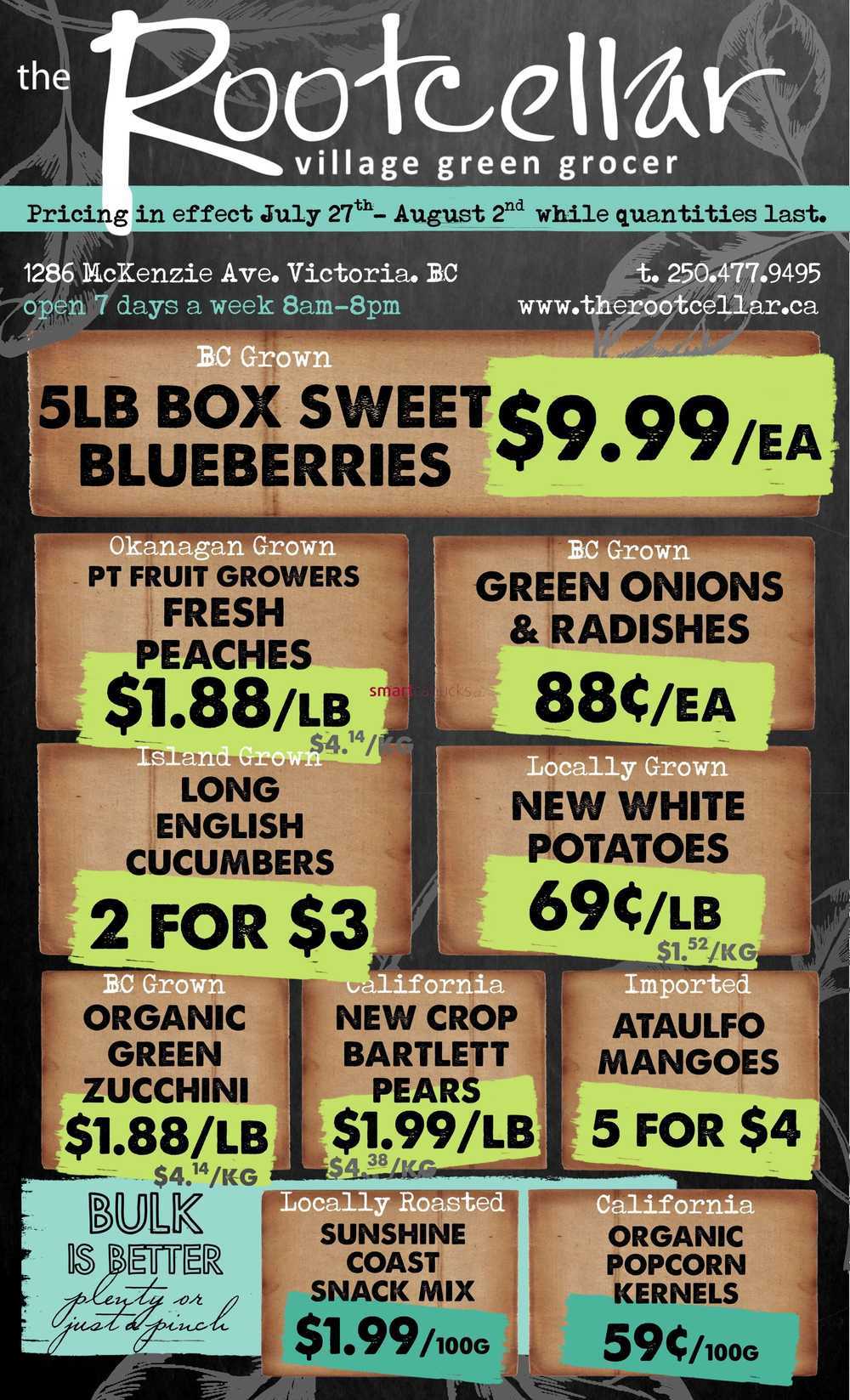 The Root Cellar Flyer July 27 To August 2