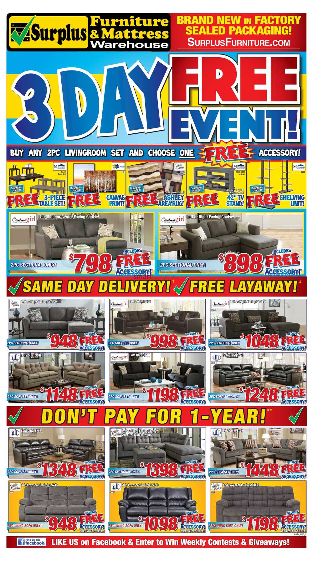 Surplus Furniture Mattress Warehouse Calgary Flyer October 17