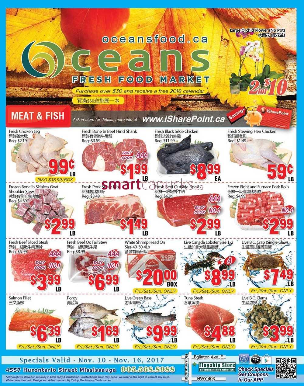 Oceans Fresh Food Market (Mississauga) Flyer November 10 to 16