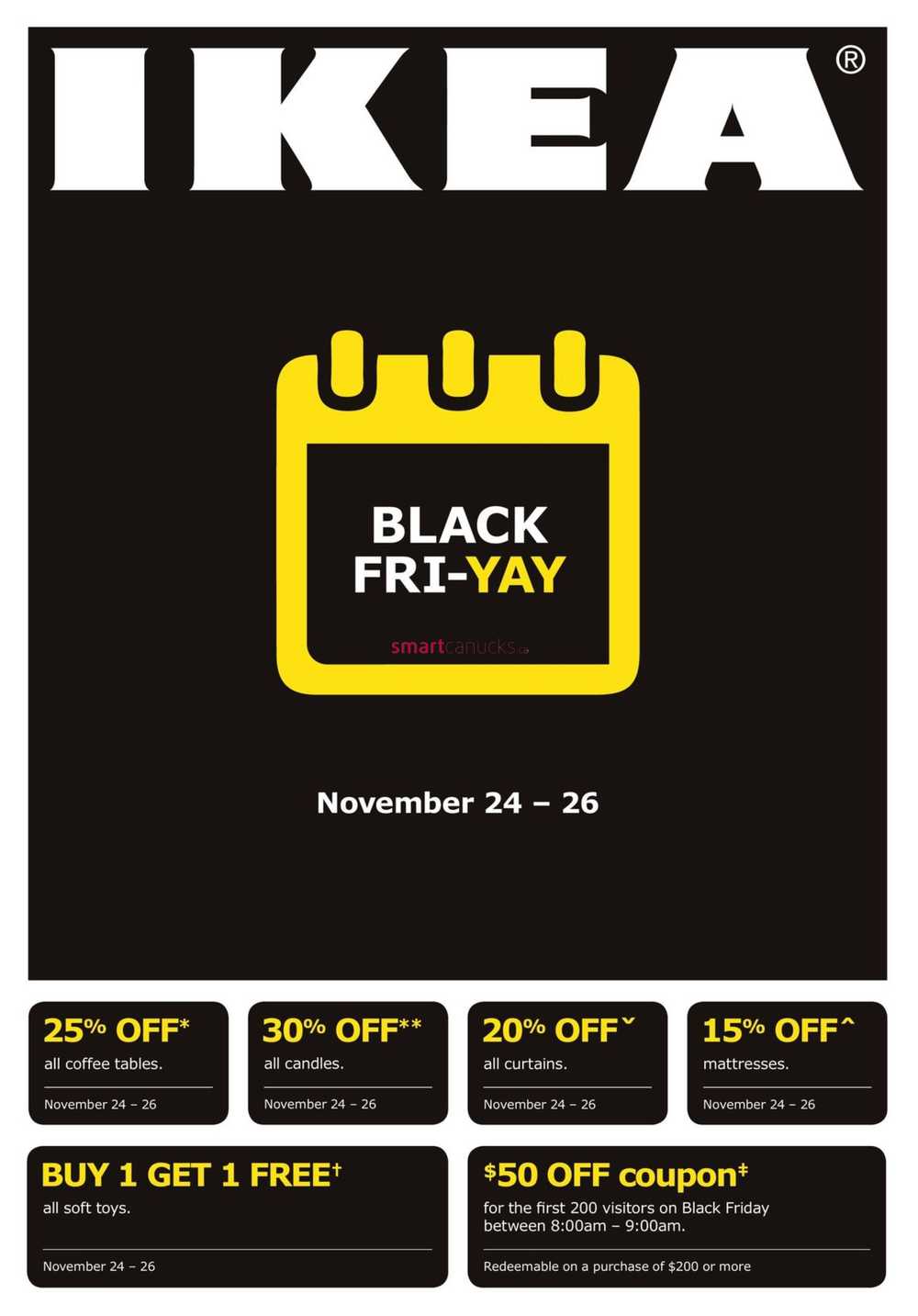 Postcode Sinis Handel Ikea Black Friday Flyer November 24 to 26, 2017