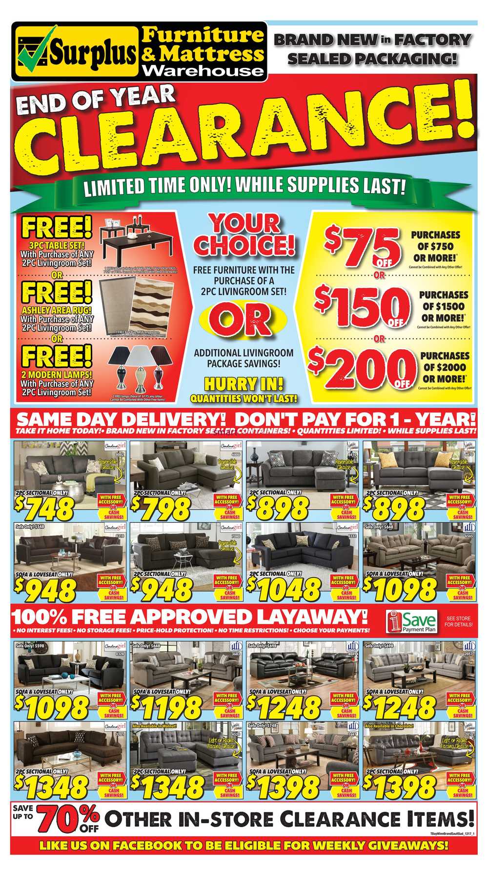 Surplus Furniture & Mattress Warehouse (Thunder Bay) Flyer November 28 ...