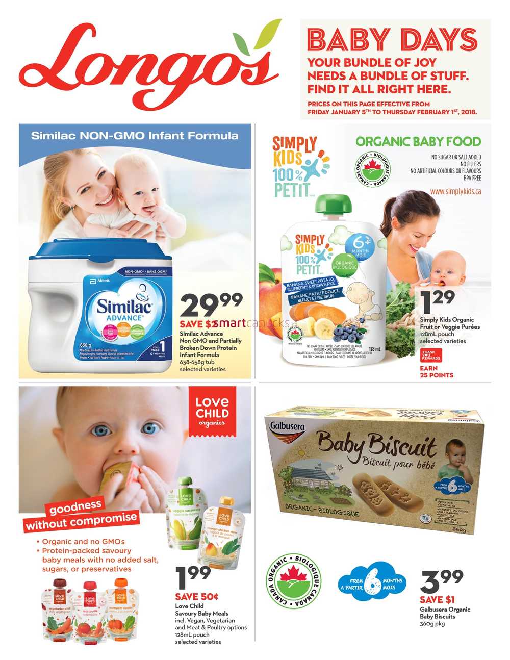 Longo's Baby Days Flyer January 5 to February 1