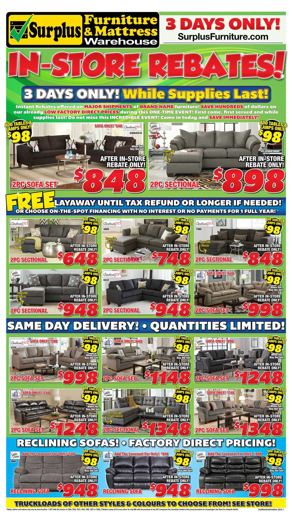 Surplus Furniture & Mattress Warehouse (Moncton) Flyer January 30 to